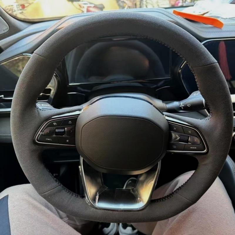 Car Steering Wheel Braid Cover Non-Slip And Soft 100% Fit For Geely Monjaro -2024 Car Products Steering Wrap