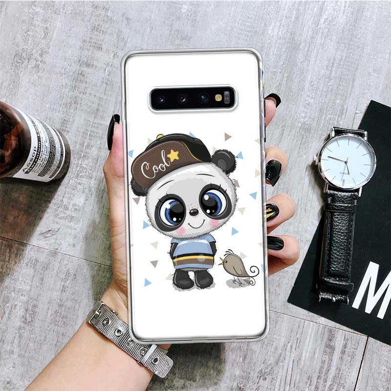 Lovely Panda Baby Cute Phone Case For Samsung Galaxy S20 FE S10 Plus S21 S22 Ultra S10E S9 S8 S7 Edge J4 + Fundas Cover Coque