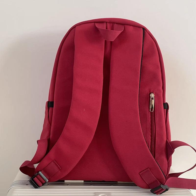 2024 Minimalist Solid Color Backpack for Girls & Women - Junior High, High School, College