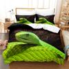 Snake Duvet Cover 3D Reptile Print Bedding Set Queen Size For Kids Adults Living Room Decor Green Snake Cobra Comforter Cover