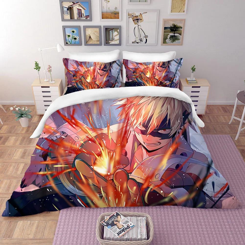 Anime Bedding Set My Hero Academia Quilt Duvet Cover Sets No Sheet Home Decor Single Queen King Size Gift Cute Kids Cartoon