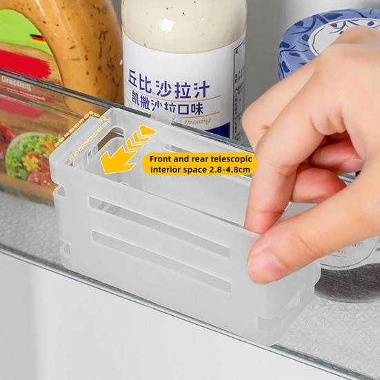Refrigerator Storage Rack Large Capacity Adjustable Design Easy to Install Telescopic Fridge Storage Box Retractable Shelf
