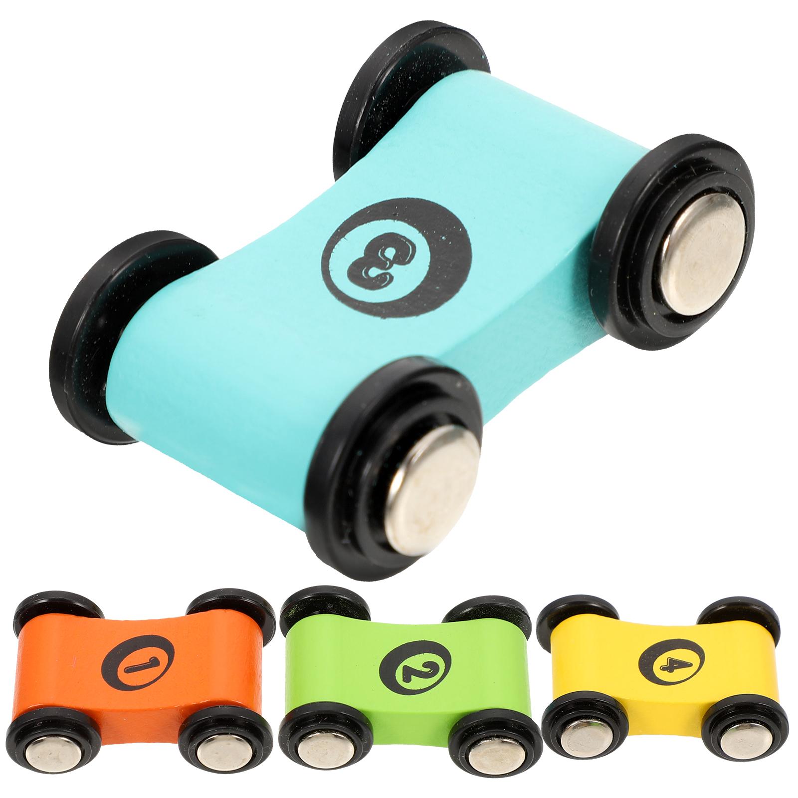 

4 шт., деревянная интерактивная настольная игра с откатным автомобилем, гоночные детские игрушки, гоночная трасса для малышей 1-3 лет