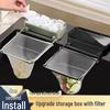 Égouttoir d'évier à ventouse - Filtre anti-bouchage pour restes, déchets et rangement.