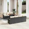 Garden Sofa Set with Storage 8 pcs Black Poly Rattan