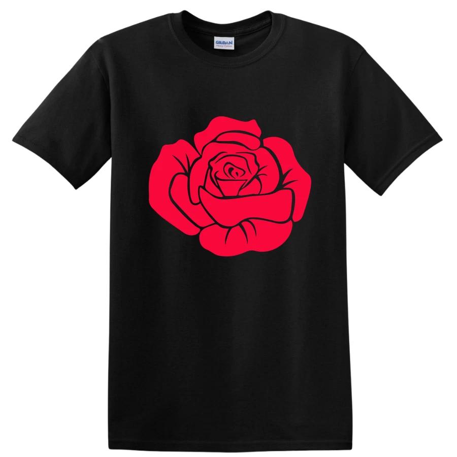 Red Rose Graphic T Shirt Floral Design w/ Cute Style for Nature Lovers Tee L