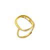 Gold-Plated S925 Sterling Silver Adjustable Open Ring with Hollow Filigree Design