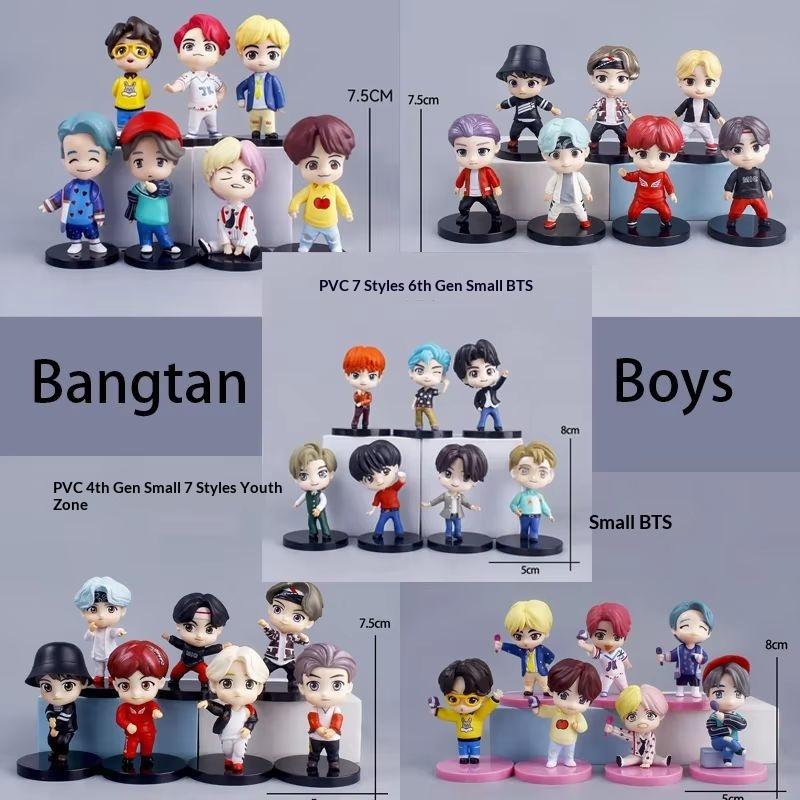 Entire Series Bangtan Boys 7pcs/Set Action Figures Doll Model Toy Rm Jin Suga Jhope Jimin V Jungkook Idol Cute Collectibles