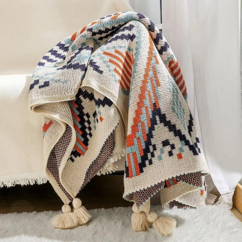 Nordic Style Office Air Conditioning Blanket Knitted Blanket Cover Leg Blanket Full Body Shawl Dormitory Nap Blanket