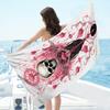 Pink Skull Collection Digital-printed Polyester Superfine Fiber Double-sided Fleece Beach Vacation Bath Towel, Beach Towel