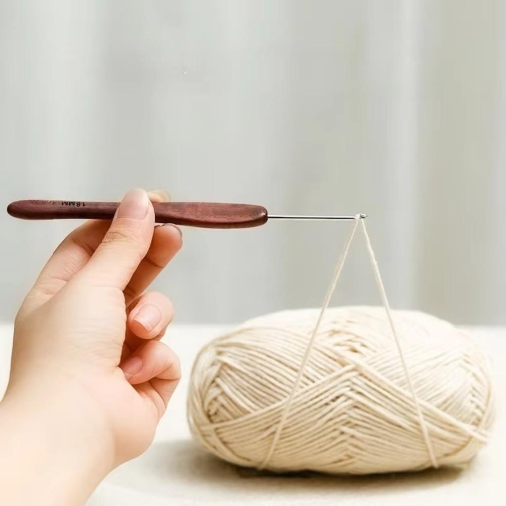 2.0-6.0MM Fine Hook Head Handmade Crafts Stainless Steel Crochet Hook Doll Weaving Tool