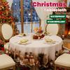 Christmas Round Tablecloth Winter Holly Snowman Tablecloth Decorative Table Cover Cloth for Indoor Outdoor Holiday Party Dining Table Decor
