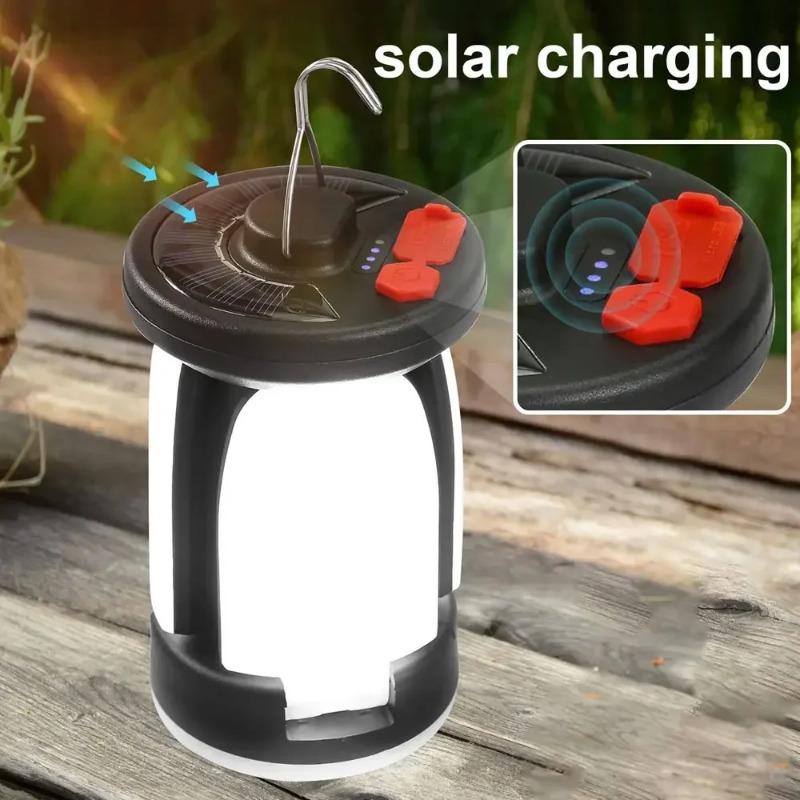 4500mAh  High Power Solar LED Camping Lantern Rechargeable Emergency Power Bank Foldable 6 Light Modes for Camping Fishing