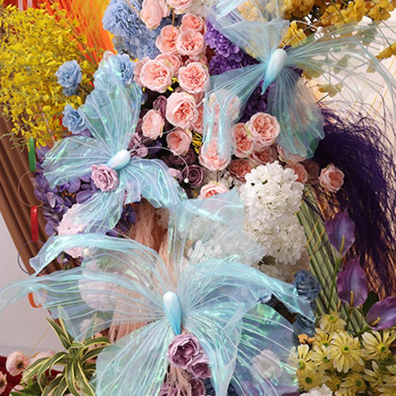 3D Painted Butterfly Wedding Backdrop with Scenery and Props for Photography and Décor