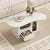 Coffee Table with Drawers, Cloud-Shaped Coffee Table with Open Storage Compartments, High-Quality Materials, 97 X 45 X 43.5
