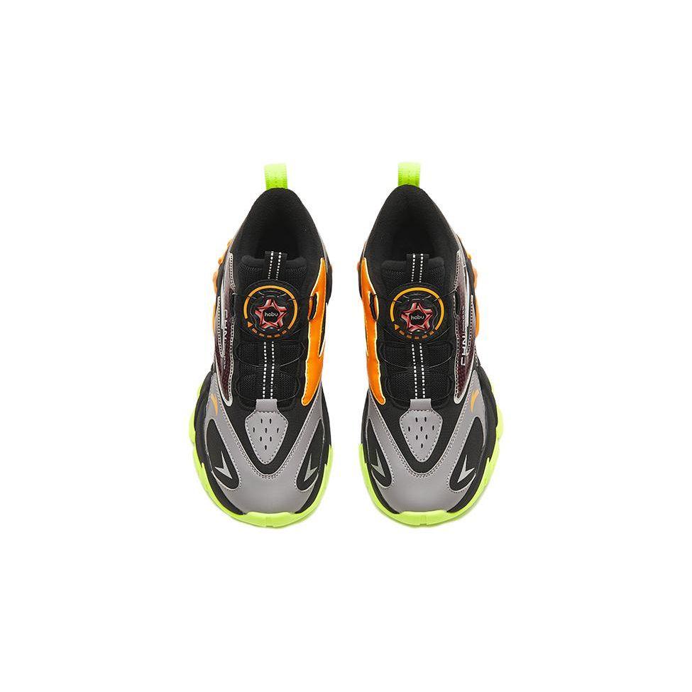 Anta Kids Summit 2.0 Sports Comfortable Knob Button Non-Slip Wear-Resistant Low-Top Casual Shoes Kids Casual Shoes Black Gray Yellow 312246973-4