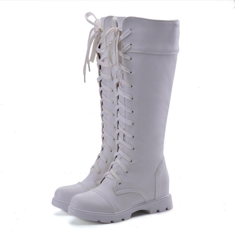 Women's Low-heeled Medium Boots Autumn and Winter New Solid Color Large-size Thick-heeled Roman Casual Boots