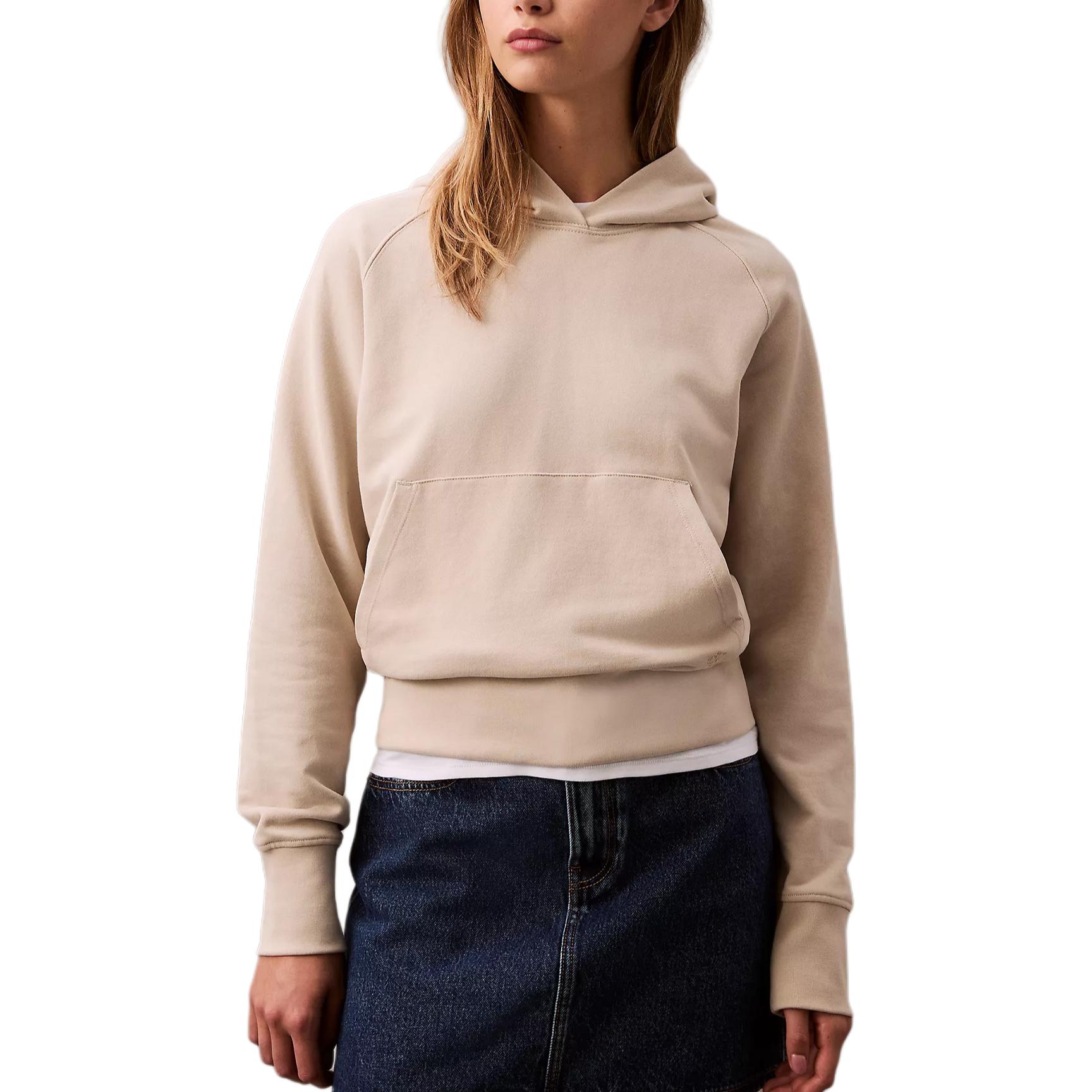 

Calvin Klein Однотонный удобный пуловер с капюшоном Женские топы Бежевый 40WL246-102 XS