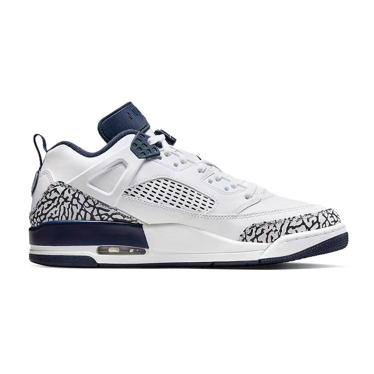 Jordan Spizike Abrasion Resistant Slip Resistant Low top Vintage Basketball Shoes Men's White Blue FQ1759-104(Team181-)