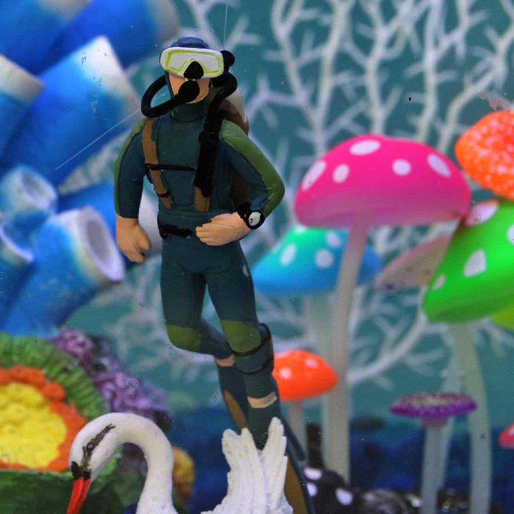 Floating Simulation Fish Tank Diver Ornament Dark Blue Exquisite Design Aquarium Floating Diver Swimming Posture