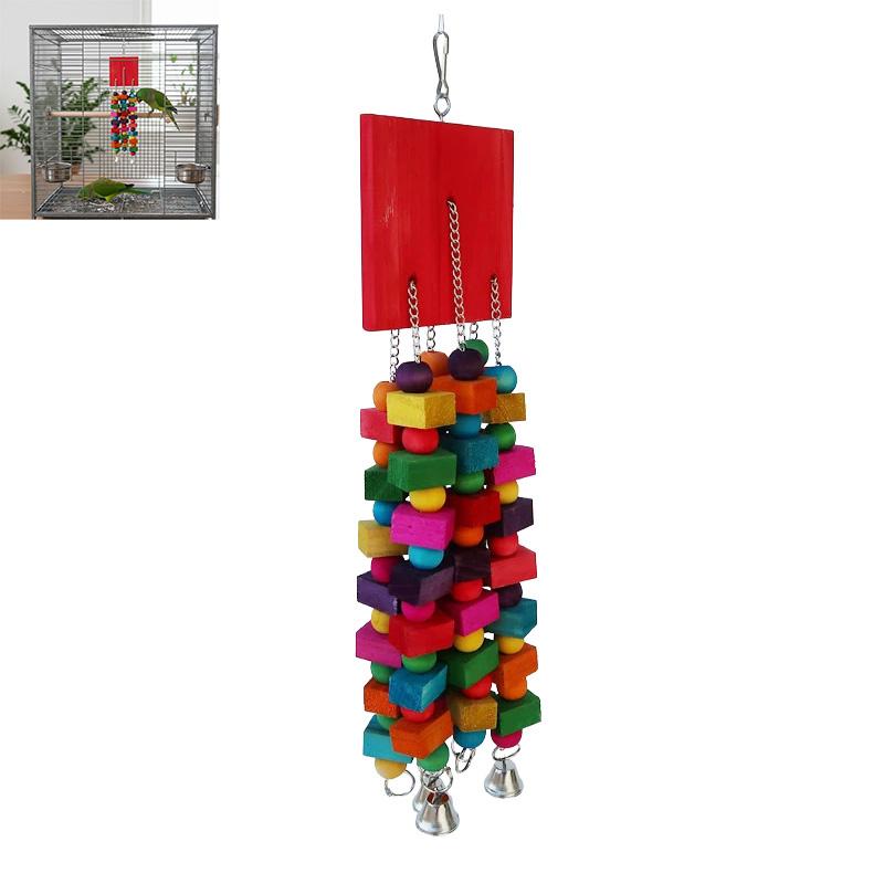 Papageien Kauspielzeug Buntes Holzklotz Kauspielzeug Langlebiges Bissfestes Design Bissspieße Für Mittelgroße Große Vögel Haustier Unterhaltung