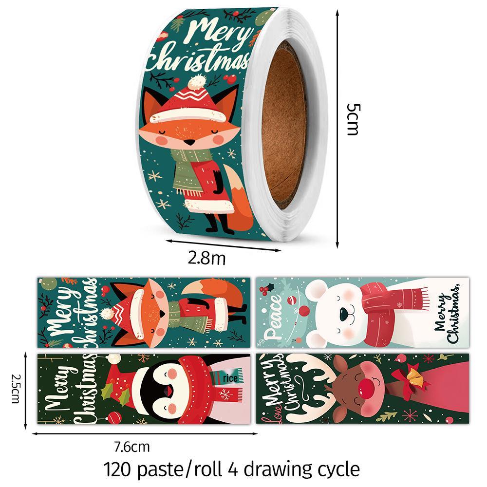 Festive Halloween & Christmas Sticker Roll for Gift Packaging and Crafting
