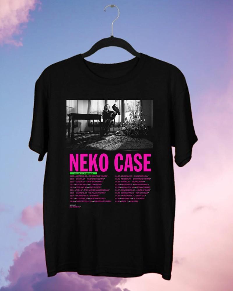 

Neko Case Tour 2026 Black Graphic Tee Gift For Fan T Shirt Full Size S-5XL Unisex T-Shirt S