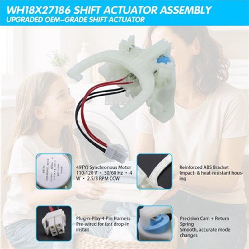 BAAM-WH18X27186 WH03X36897 Washer Mode Shifter Actuator Replacement For GE Top-Load& Unitized Laundry Center Models 4984434 AP72