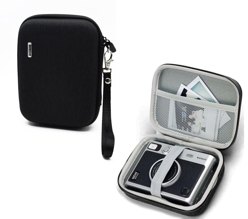 BEADY Protective Storage Case for Fujifilm Instax Mini EVO and LiPlay Link2 Cameras, Black with Strap