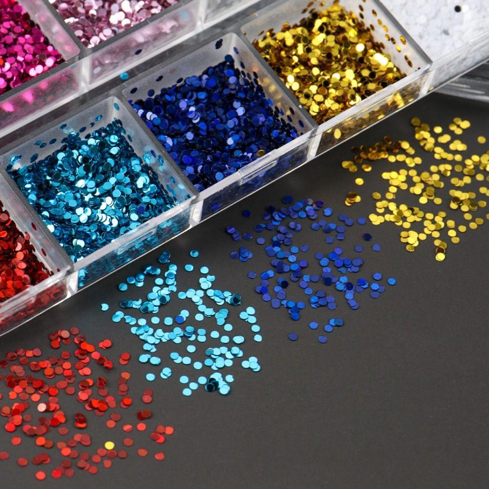 Y2K Cute Nail Flakes Kawaii Nail Charm Supplies 12 Grids Nail Sequins DIY