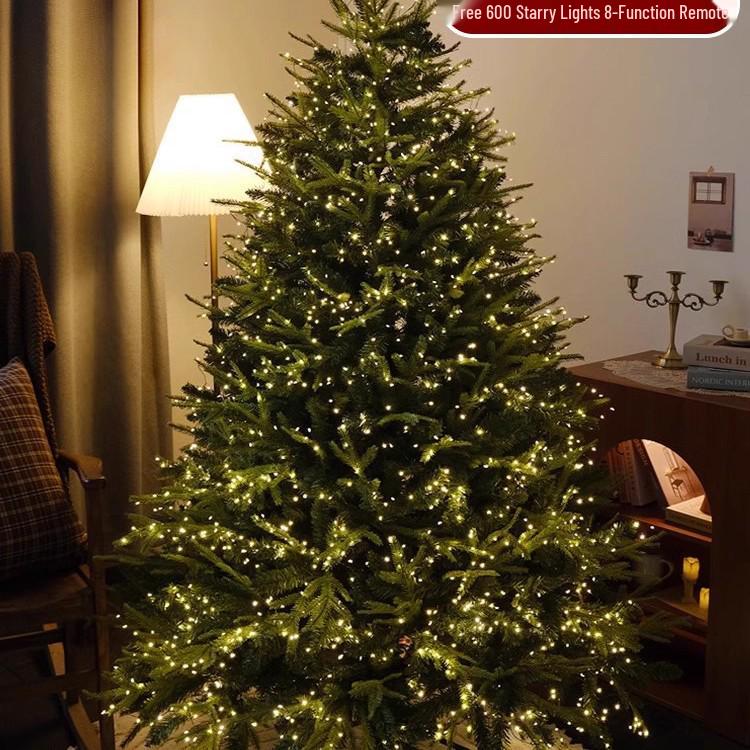 Large Artificial Christmas Tree with Dense PE and Lights - 2025 Children's Decorative Ornaments