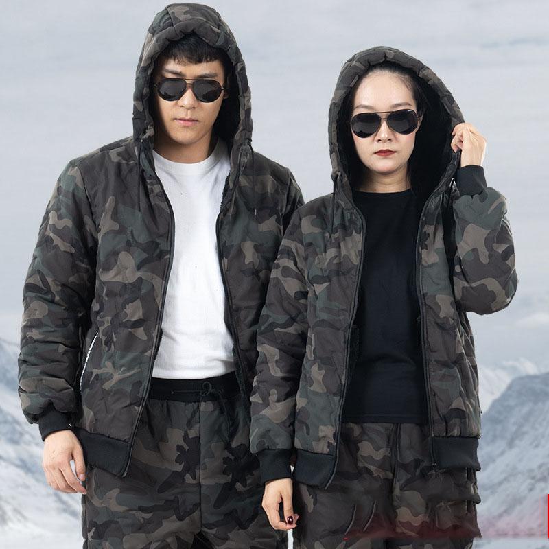 

Men s Winter Outdoor Mountaineering Suits Work Clothes Suits Oversized Cotton Suits Thermal Jackets + Thermal Trousers 2-piece Set M