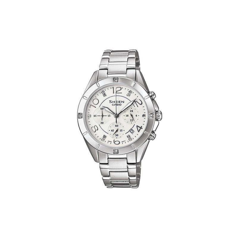 

Casio CASIOSHEEN Series Business Quartz Movement Stainless Steel Strap Japanese and Korean Watch Women s Watch White Dial SHE-5021D-7AQ белый