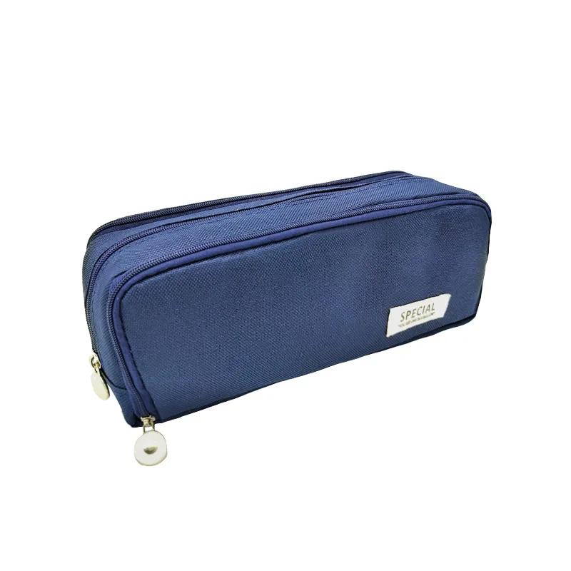 Multi Layer Student Pencil Case Large Capacity Multifunctional Storage Bag Canvas Macaron Colored Stationery Bag Pencil Case