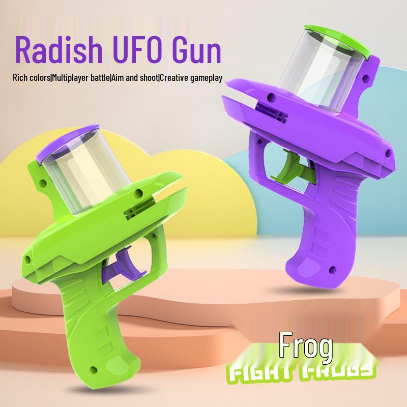 Children's Flying Saucer Carrot Gun: Safe EVA Soft Bullet Frisbee Toy for Parent-Child Outdoor Fun