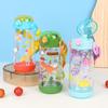 Imported Cute Cartoon Kids' Transparent Straw Water Bottle, 480ml