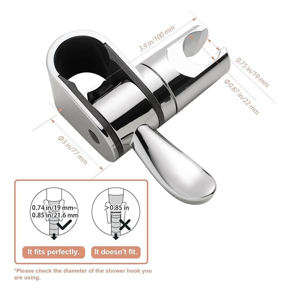 For Shower Rail No-drill Mount 360 Shower Holder Bathroom Safety Length 138 Mm Shower Holder For Seniors Shower Head Holder