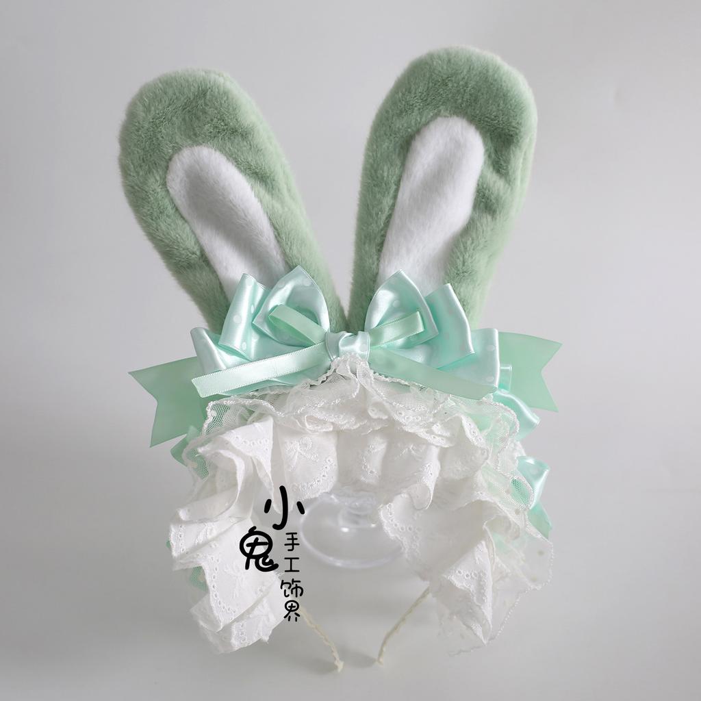 Original Multi-color Lolita Cute Rabbit Ear Headband Polka Dot Bow Rabbit Kc Cute Rabbit Headband Hairpin Hair Accessories