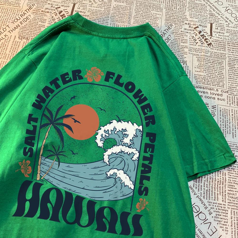 Wunderschöne Salzwasser-Blütenblätter Herren Damen T-Shirts Anime Sommer Baumwolle Kreativität Übergröße Tops Muster Atmungsaktive Kleidung Paar