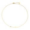 Delicate Petite Sideway Cross Necklaces Pendant Women Stainless Steel Thin Chain Link Christian Jewelry