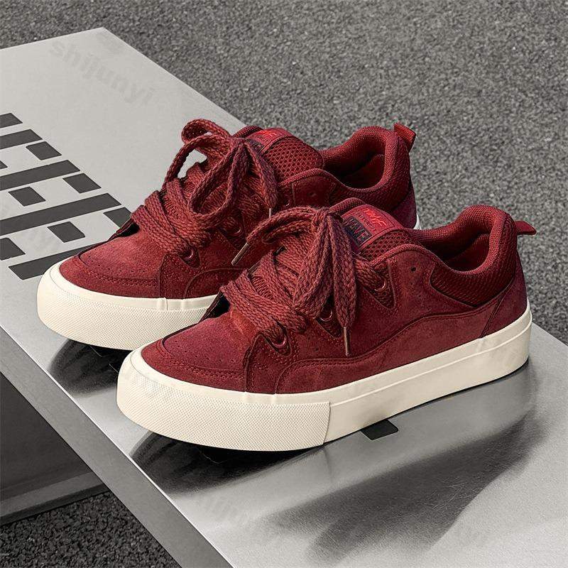 Herren Plateau Sneaker 2025 Mode Bequem Rutschfest Schnürschuhe Outdoor Skateboard Freizeitschuhe Flats Hochwertige Sneaker