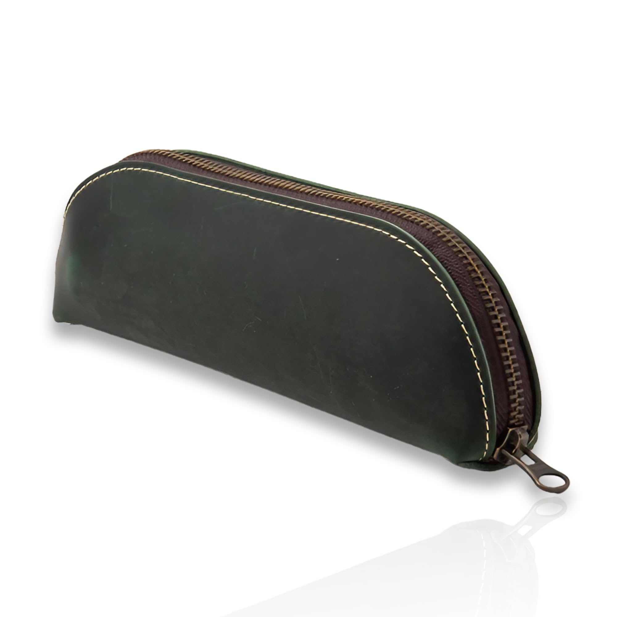 

Kameto Bag Manufacturing Slim Leather Pencil Case with Large Simple Design for Adults entirely from the outermost surface of cowhide Stylish Leather