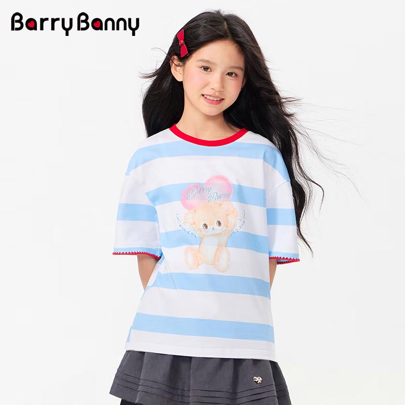 BARRY BANNY Girls' Cotton Bear Short Sleeve T-Shirt