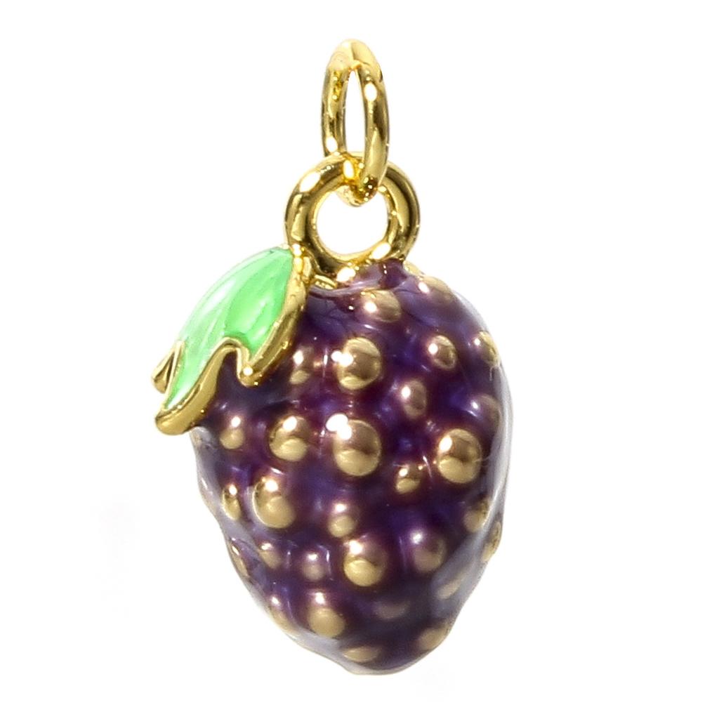 1PC 3D Brass Charms Fruit Banana Watermelon Pendant 18K Gold Plated Strawberry Lemon Enamel Charms For Necklace Jewelry Making