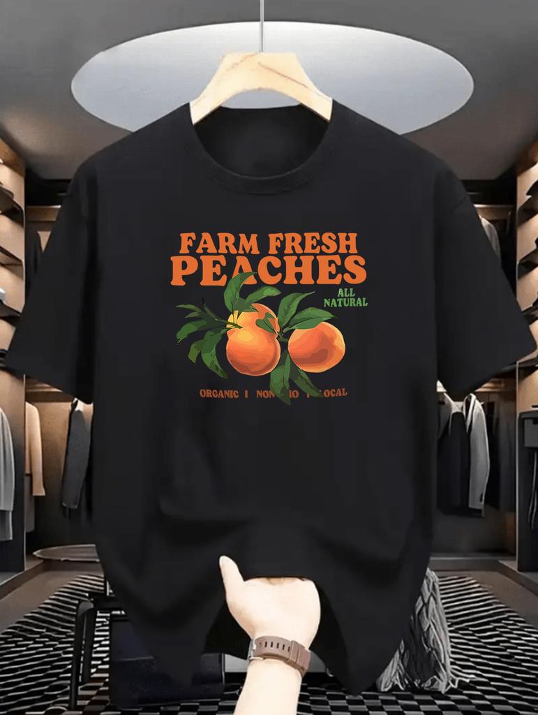 Orange Fruit Tshirt France T Shirt Unisex  Short Sleeve Graphic Tee Vintage Round Neck Tshirt Streetwear Clothing  Y2k Top
