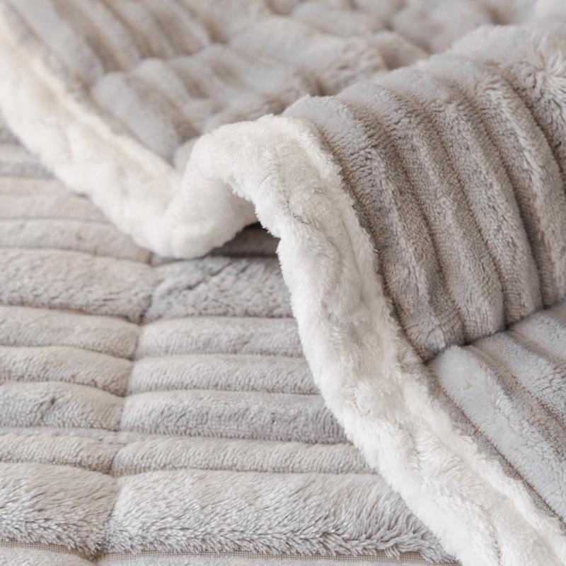 Cream Wind Milk Fleece Sofa Cushion Autumn And Winter Plush Seat Cushion Simple High-End Non-Slip Cover New Cover