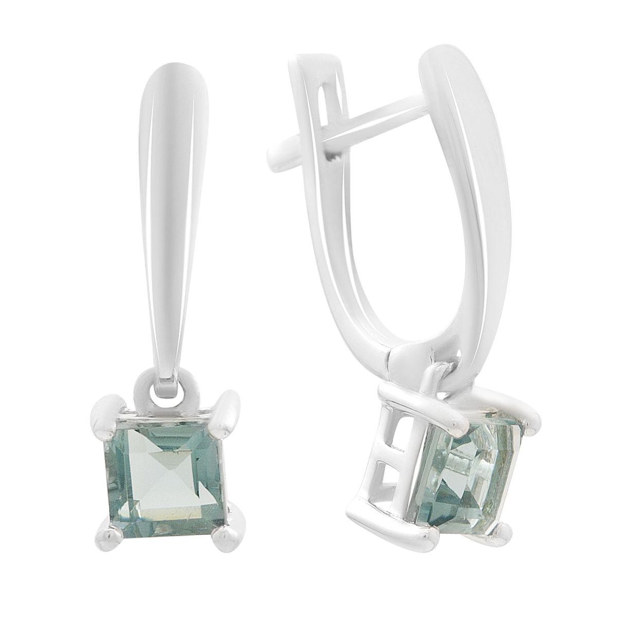 

Серебряные серьги с топазом Лондон Блю 1.267ct (2204527) синій