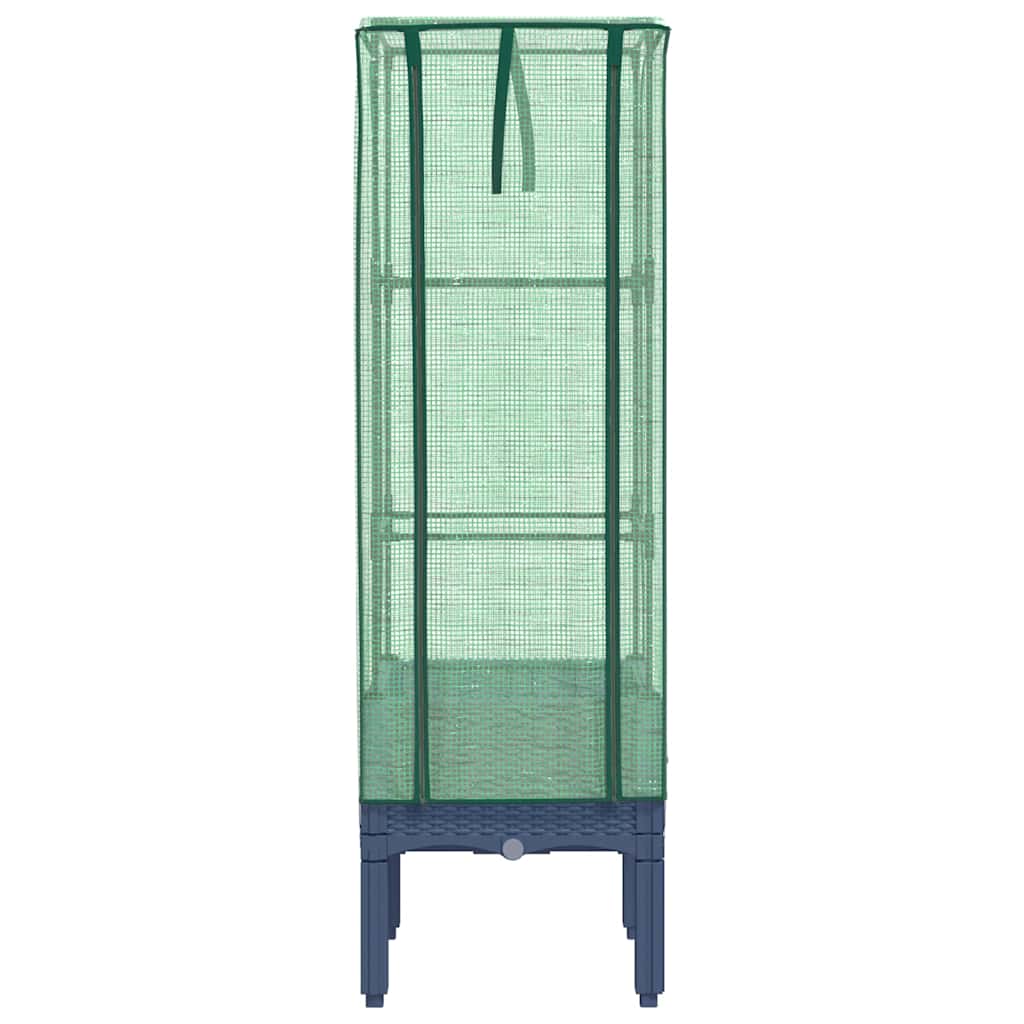 Vidaxl Raised Planter with Greenhouse, Rattan Look, 40X40X140 Cm
