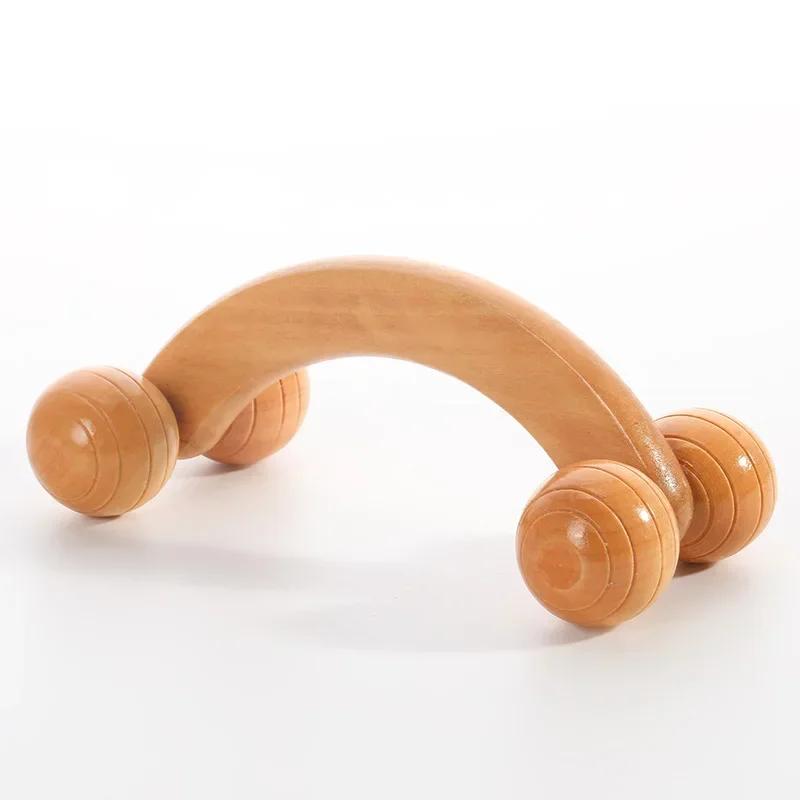 Wooden Massage Roller Gua Sha Massage Board Foot Face Shoulder Neck Hand Push Roller Massager Therapy Soothing Body Massage Tool