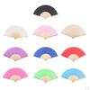 Chic Folding Silk Fabric fan for hand Wedding Bridal Favor painting Drawing